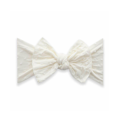 Shop Baby Bling Infant-toddler Patterned Dot Knot Headband For Girls In Ivory W White Dot