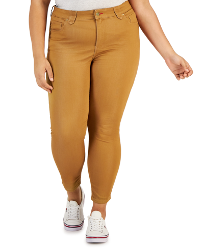 Shop Tommy Hilfiger Plus Size Waverly Sateen Jeans In Tobacco