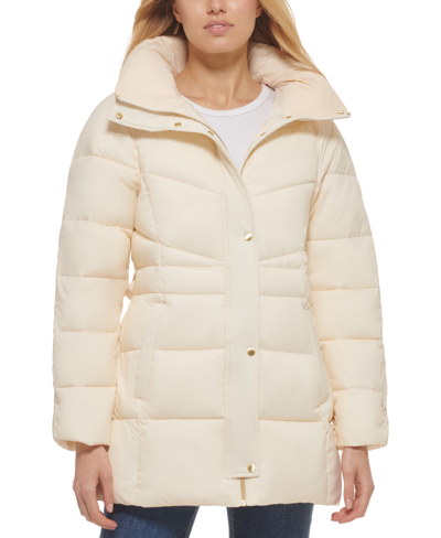 Cole Haan Women's Belted Pillow-Collar Puffer Coat - Macy's