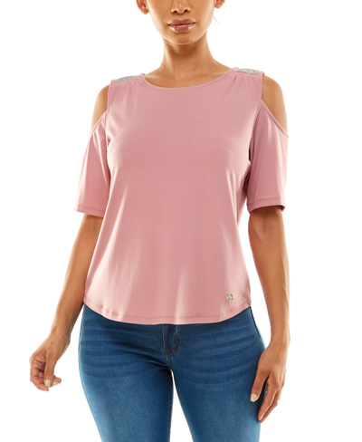 Shop Adrienne Vittadini Women's Elbow Sleeve Top In Lilas