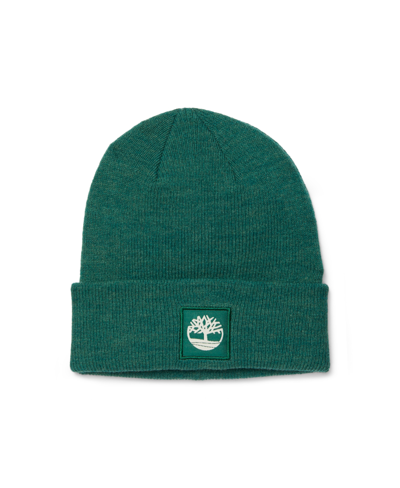 Shop Timberland Men's Cuffed Beanie With Tonal Patch In Posy Green