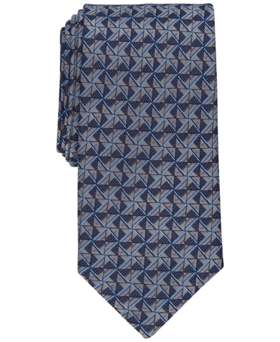 Shop Perry Ellis Men's Levant Classic Geometric Tie In Silver