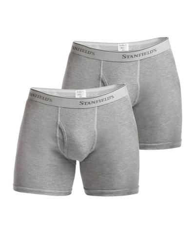 Stanfield's Men's Supreme Cotton Blend Boxer Briefs, Pack Of 2 In Gray Mix