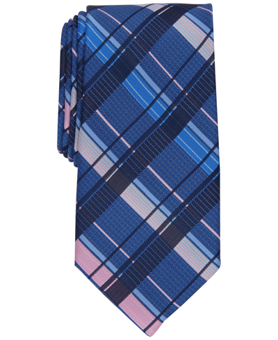 Shop Perry Ellis Men's Macomber Classic Plaid Tie In Navy