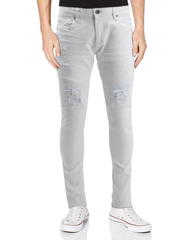 Shop X-ray Men's Rawx Slim Fit Moto Detail Stretch Jeans In White