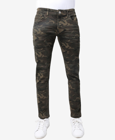 Shop X-ray Men's Stretch Twill Colored Pants In Olive Camo