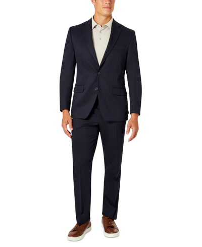 Van Heusen Men's Flex Plain Slim Fit Suits In Navy Solid
