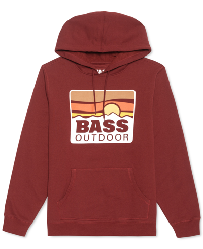 Shop Bass Outdoor Men's Peak Retro Logo Fleece Hoodie In Brick Red