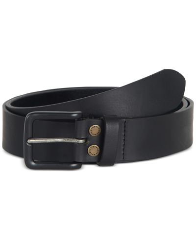 Barbour Men's Double Rivet Leather Belt With Tonal Buckle In Black
