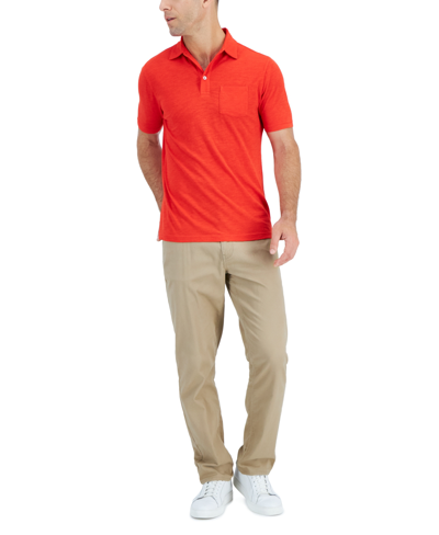 Club Room Men's Regular-fit Textured Polo Shirt, Created For Macy's In  Bright Ruby | ModeSens