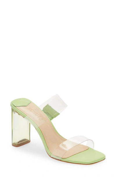 Shop Schutz Ariella Sandal In Transparente/ Lime Green