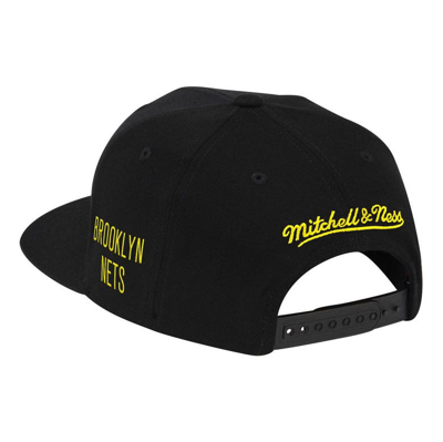 Shop Mitchell & Ness Black Brooklyn Nets Lightning Strike Snapback Adjustable Hat