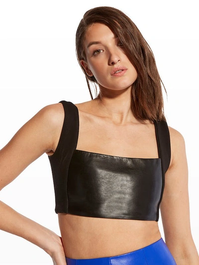 Shop As By Df Hailey Recycled Leather Bralette In Black