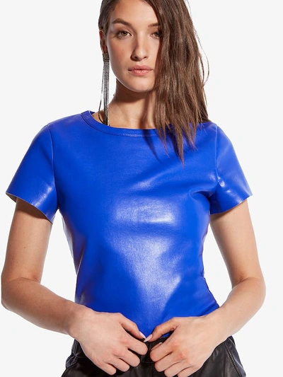 Shop As By Df New Guard Recycled Leather Tee In Blue