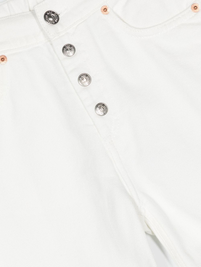 Shop Mm6 Maison Margiela Exposed-buttons Straight Leg Jeans In White