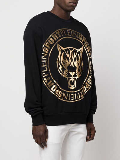 Shop Plein Sport Tiger-head Logo-print Sweatshirt In Black
