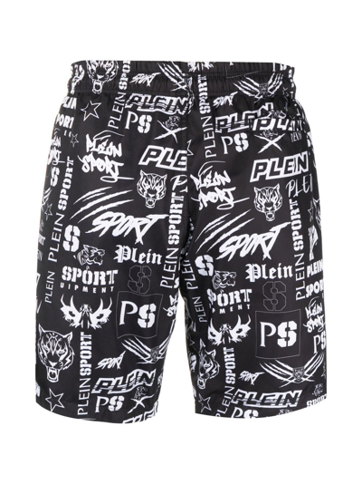 Shop Plein Sport Logo-print Swim Shorts In Black