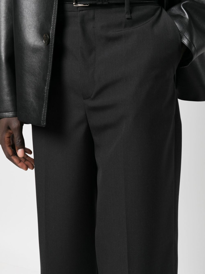 Shop Givenchy High-waisted Wide-leg Trousers In Black