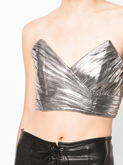 Retroféte Sophia Crop Top In 银色