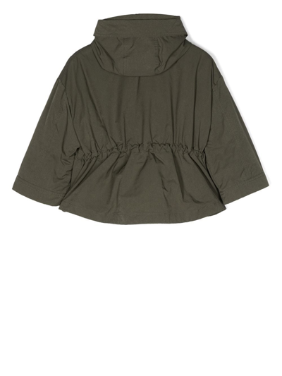 Shop Aspesi Hooded Flap-pockets Rain Coat In 绿色