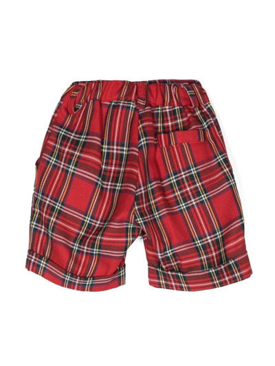 Shop Mariella Ferrari Tartan-print Knee-length Shorts In 红色