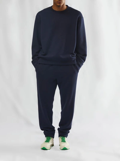 The Row Lusaka Wool Track Pants In Navy | ModeSens