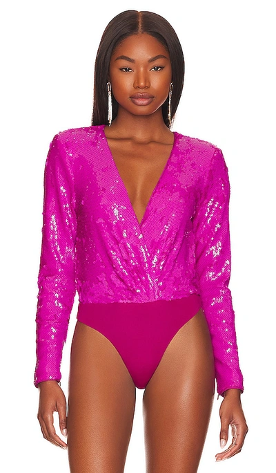 Majorelle Malia Bodysuit In Hot Pink