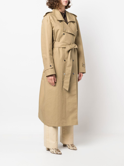 Shop Nanushka Oversized Trench Coat In Green