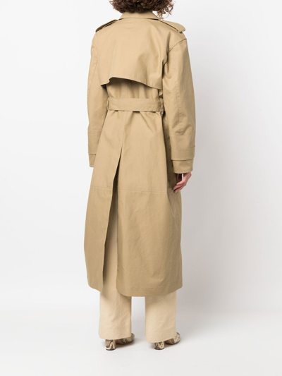 Shop Nanushka Oversized Trench Coat In Green