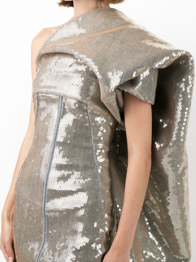RICK OWENS APHRODITE EMBROIDERED DENIM GOWN 