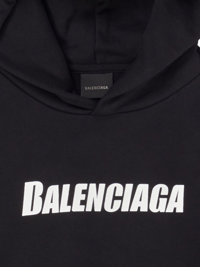 Shop Balenciaga Chest-logo Hoodie In Black