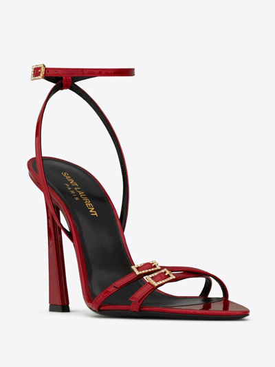 Shop Saint Laurent Nuit 110 High-heeled Sandals In Red