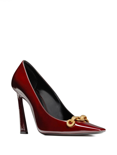 Shop Saint Laurent Silvana 110mm Pumps In Red