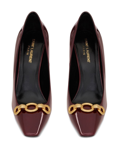 Shop Saint Laurent Silvana 110mm Pumps In Red