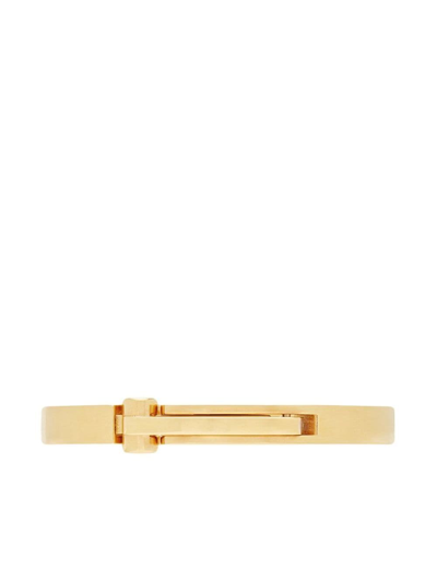 Shop Saint Laurent Brushed-finish Clasp Bracelet In Gold