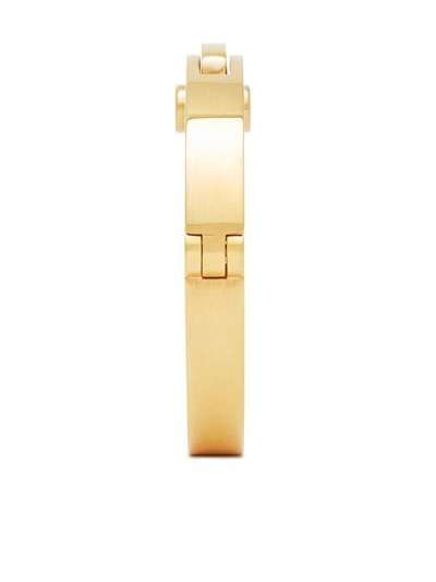 Shop Saint Laurent Brushed-finish Clasp Bracelet In Gold