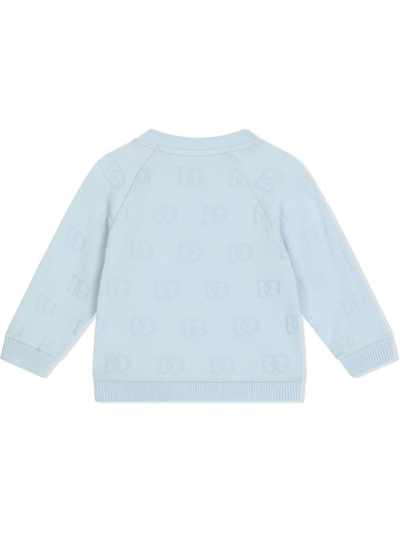 Shop Dolce & Gabbana Dg-logo Jacquard Sweatshirt In Blue