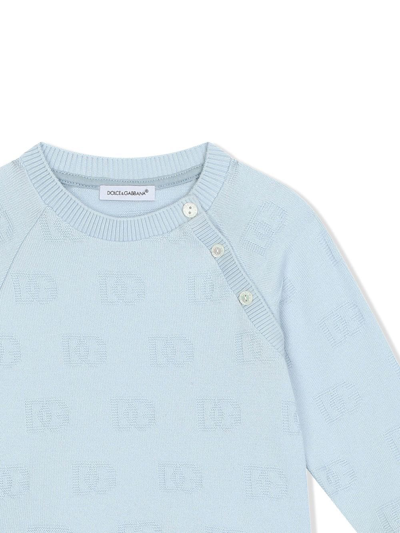 Shop Dolce & Gabbana Dg-logo Jacquard Sweatshirt In Blue