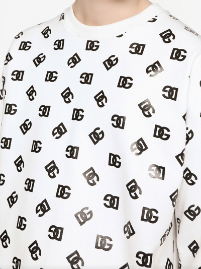 Shop Dolce & Gabbana Dg-logo Jersey Sweatshirt In White