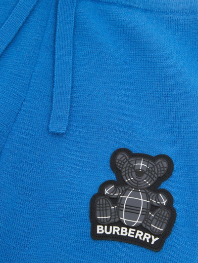 Shop Burberry Thomas Bear Appliqué Cashmere Tracksuit In Blue