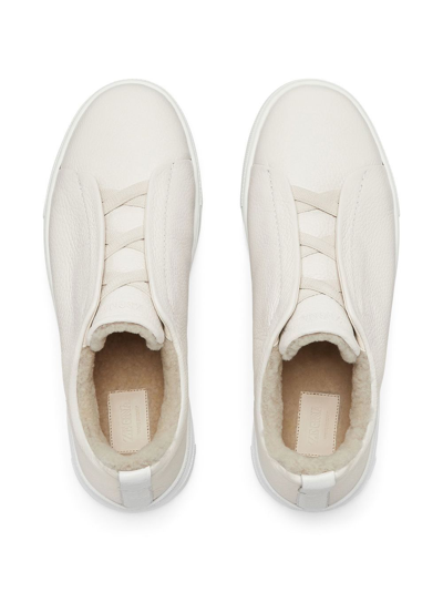 Shop Zegna Slip-on Sneakers In White