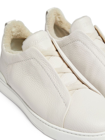 Shop Zegna Slip-on Sneakers In White