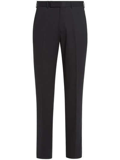 Shop Zegna Slim-cut Leg Trousers In Black