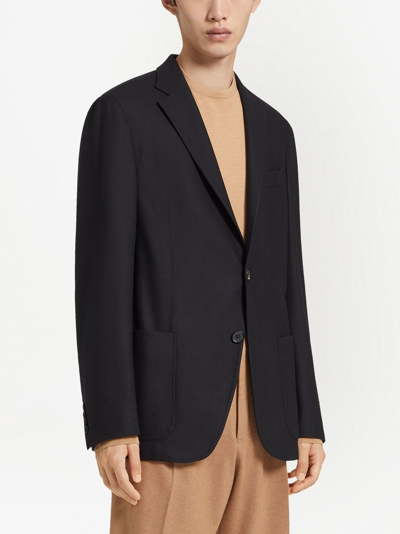 Zegna Trofeo Single-breasted Cashmere Jacket In Black