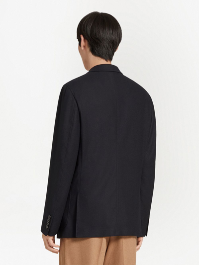 Zegna Trofeo Single-breasted Cashmere Jacket In Black