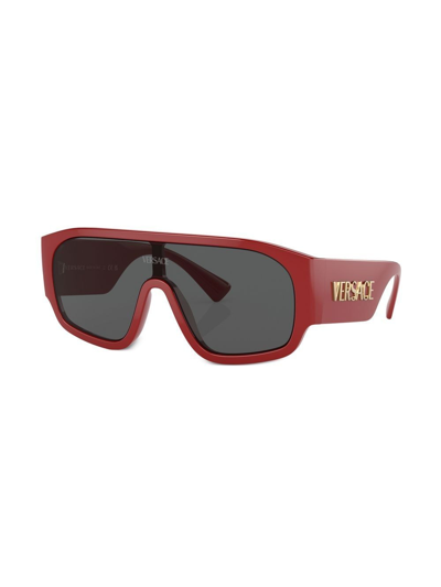 Shop Versace Pilot Frame Sunglasses In Red