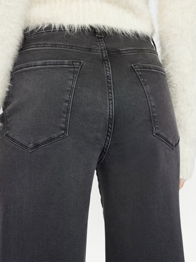 Frame Le Palazzo Cropped Raw Hem Jeans In Black