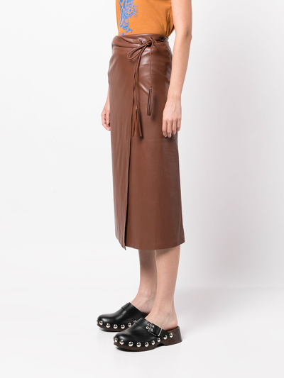 Shop Mother 'it's A Wrap' Skirt In Brown