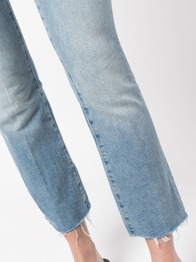 Shop Mother The Insider Ankle Fray Jeans In Neutrals