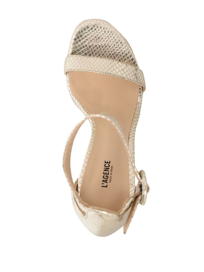 Shop L Agence Gisele Ankle-strap Sandals In Gold